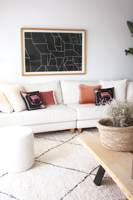 Calling Spring with flower print cushions