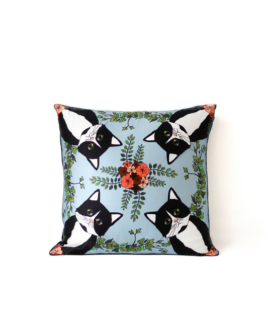 CLEO Cat blue silk pillow - My Friend Paco