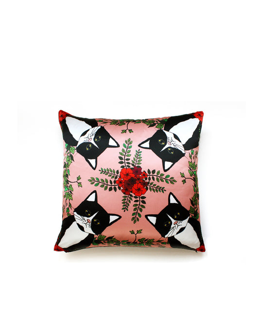 CLEO Cat pink silk pillow - My Friend Paco