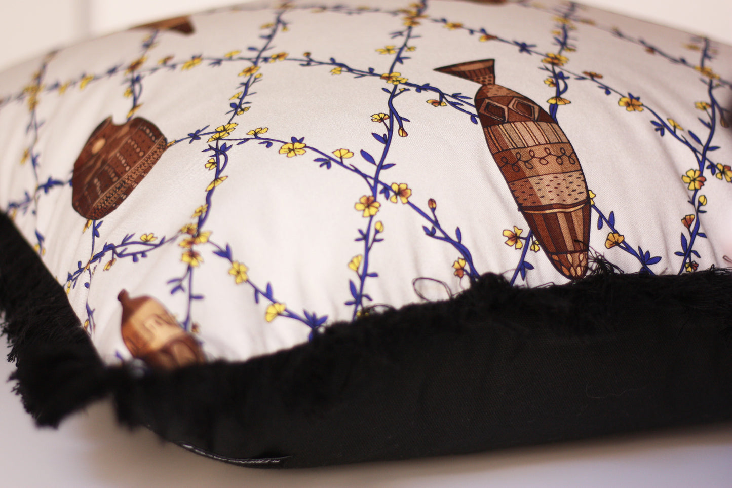 Clay pottery inspired cushion for unique home decor and home styling
