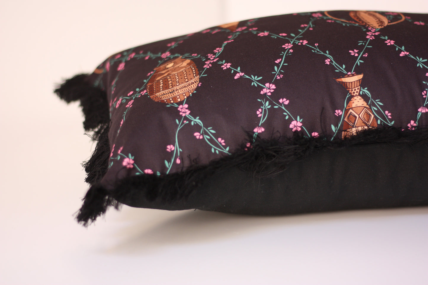 Clay pottery inspired cushion for unique home decor and home styling