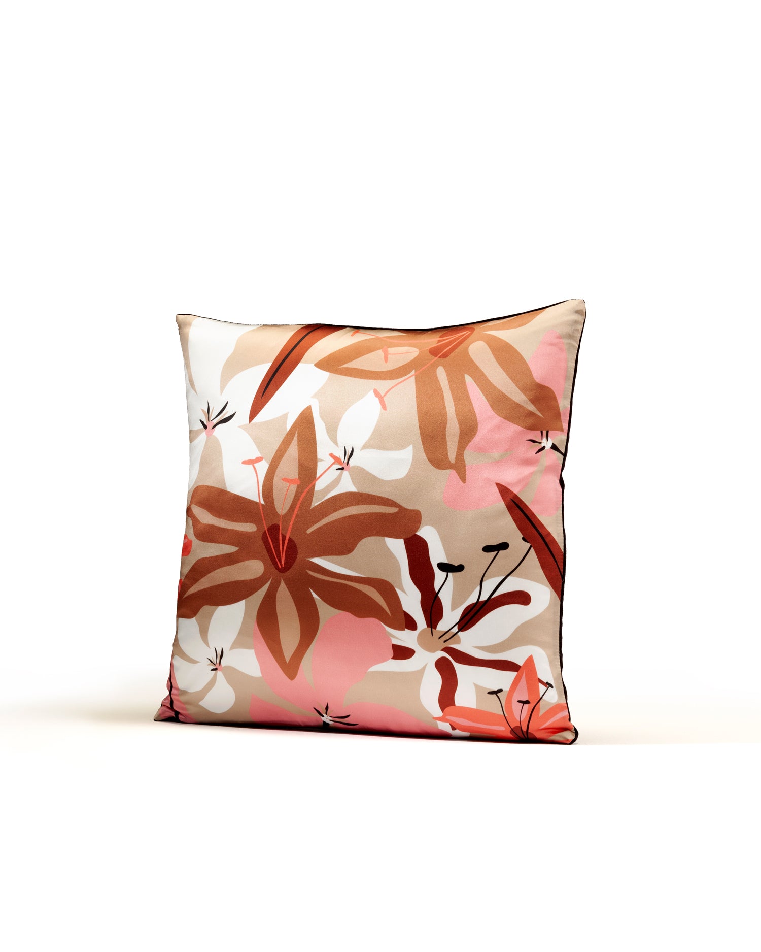 Pink silk cheap cushion