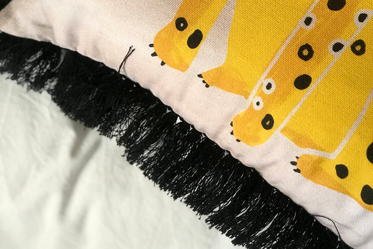 FAT CAT Yellow cushion designer cushions, silk scarfs, rugs and bags - My Friend Paco
