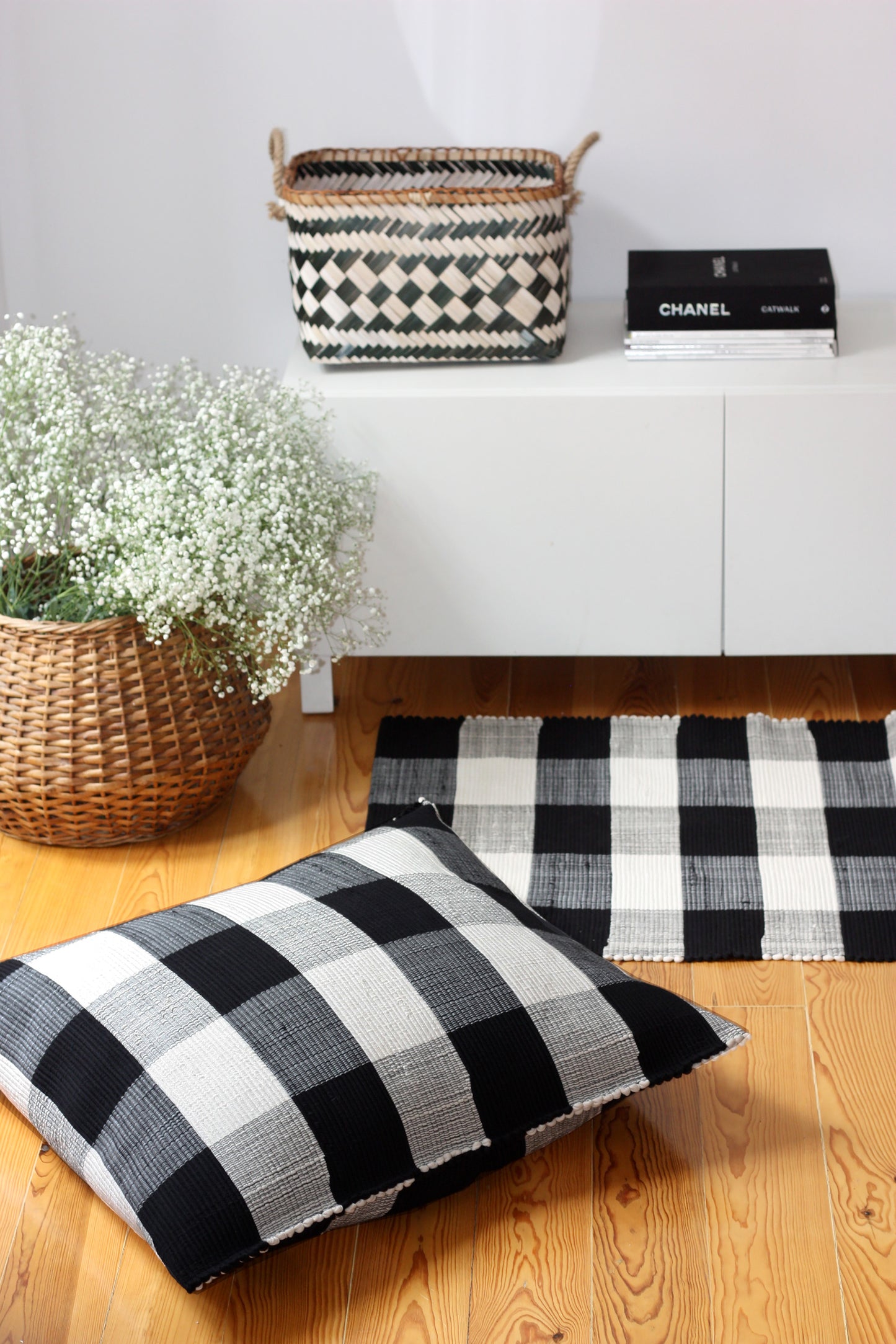 OVE handwoven pillow in checkered pattern by My Friend Paco