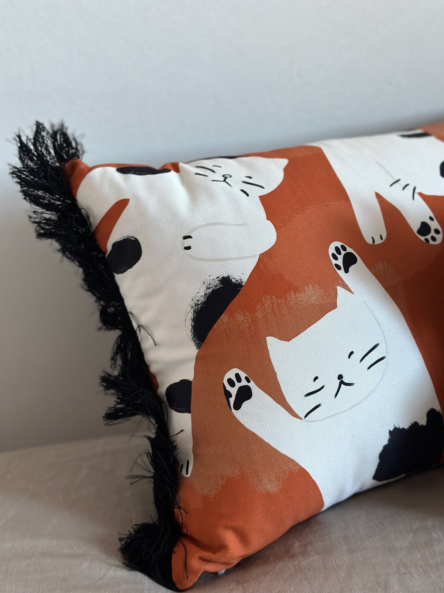 cat lovers printed cushion, by My Friend Paco