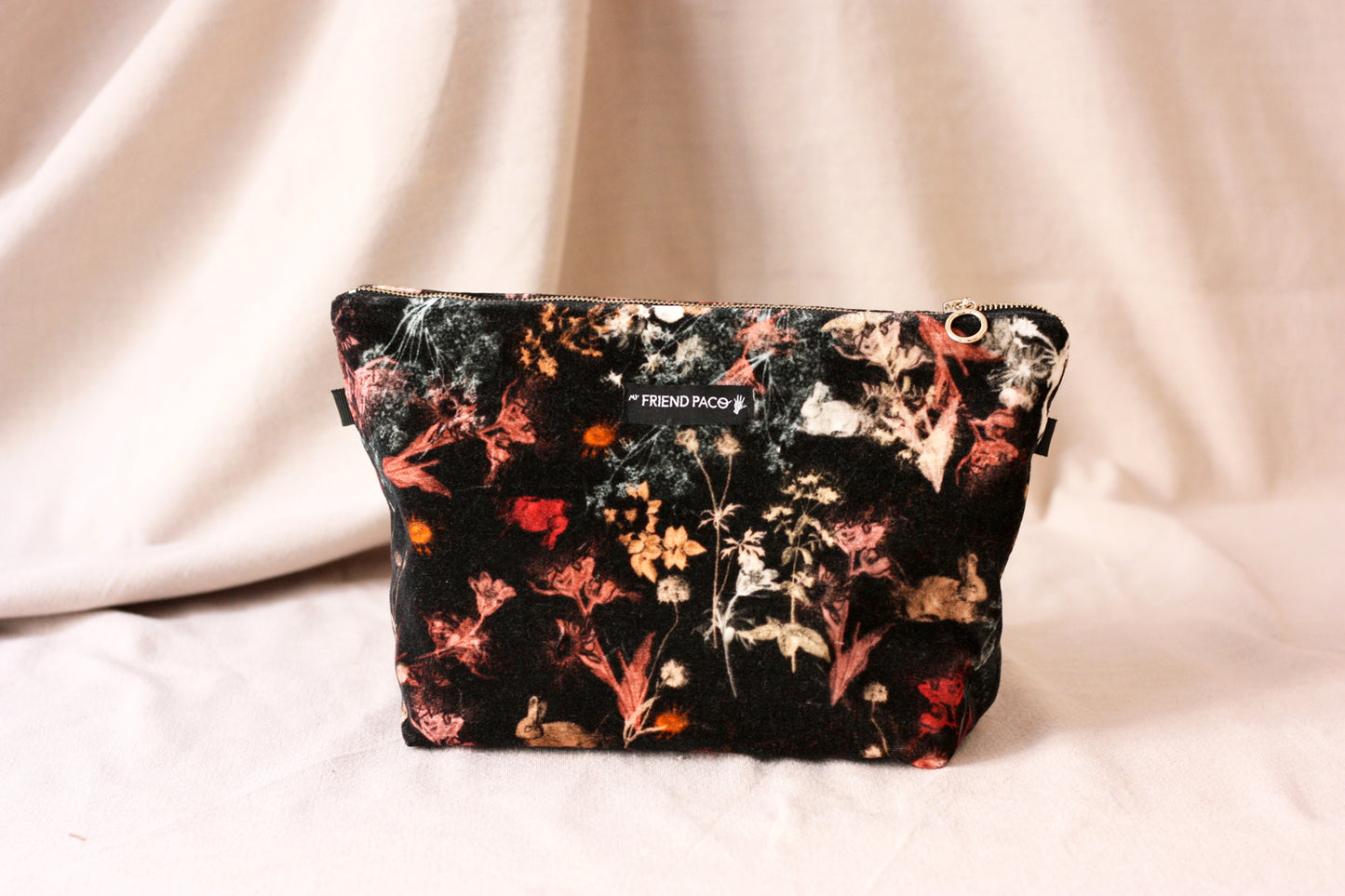 MAGICAL BUNNY black velvet bag designer cushions, silk scarfs, rugs and bags - My Friend Paco