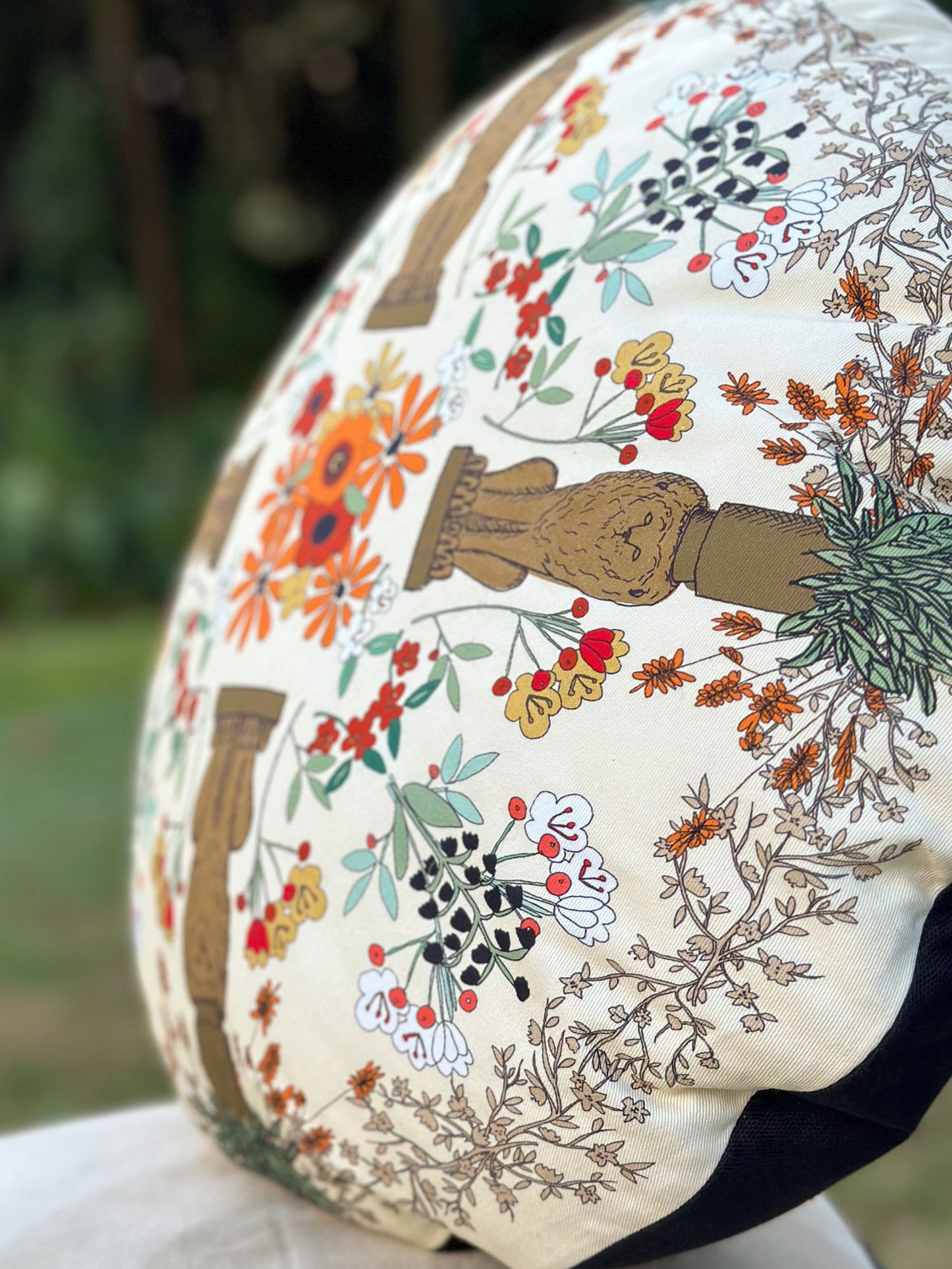 tropical jungle vibes round pillow with wild life pattern design