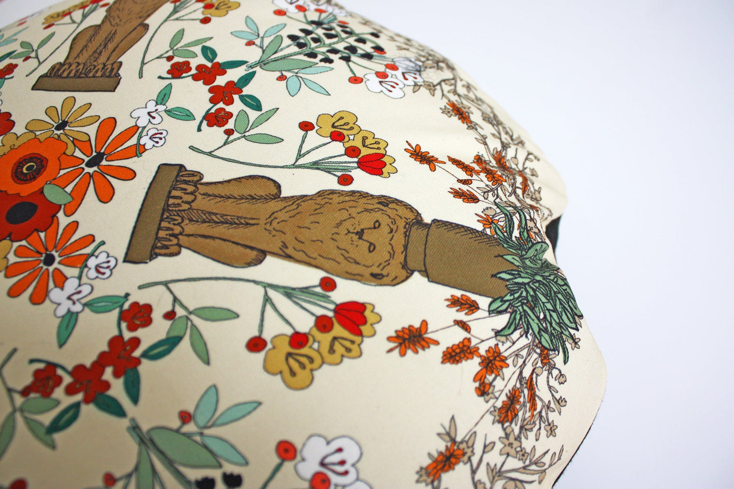 tropical jungle vibes round pillow with wild life pattern design