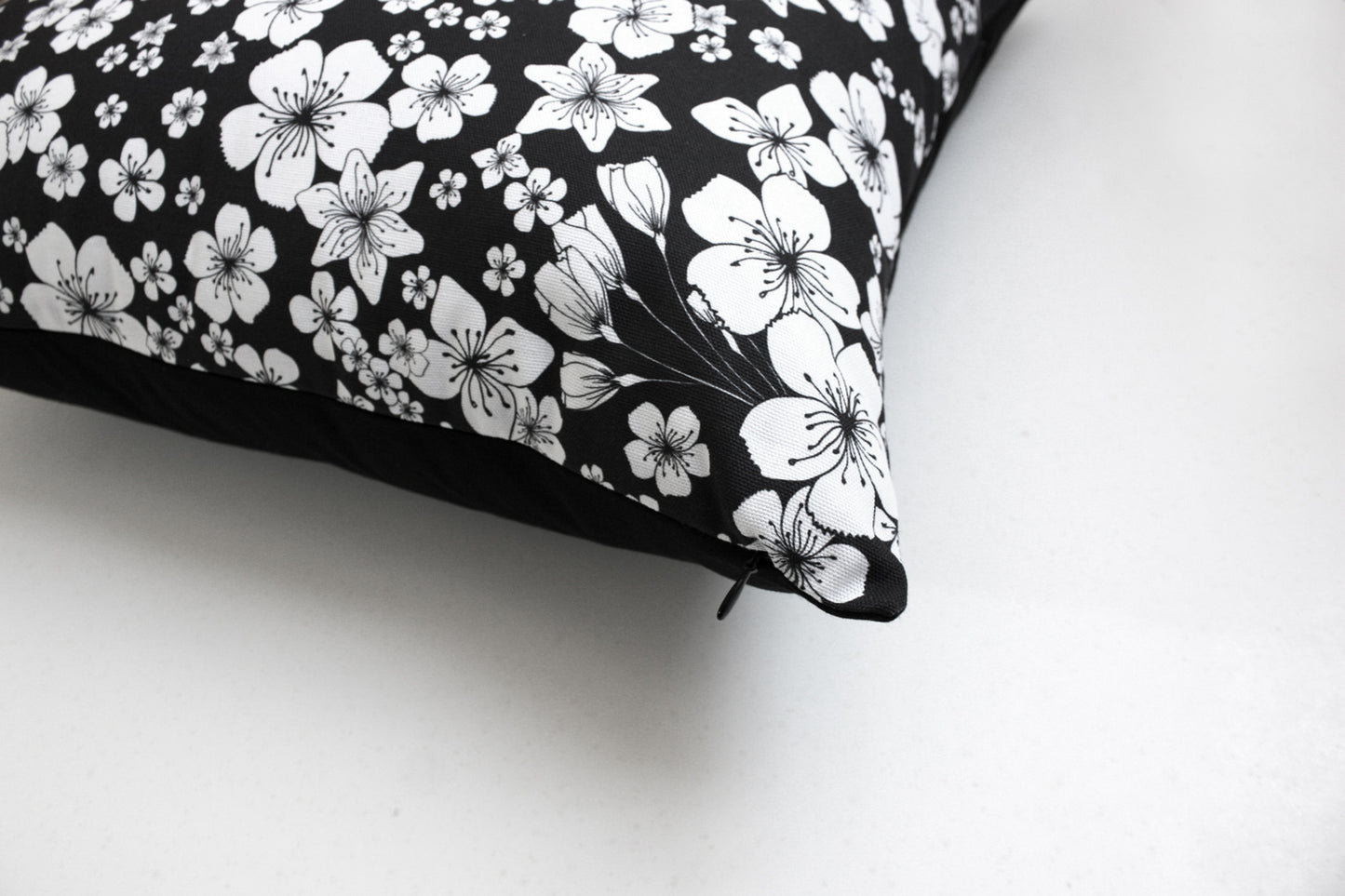 SAKURA black cushion designer cushions, silk scarfs, rugs and bags - My Friend Paco