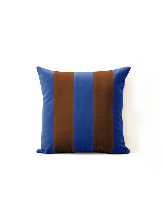 blue and brown Luxury Velvet Pillow handmade with cotton velvet by My Friend Paco home accessories