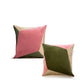 Pink and Green Geometric Luxury Velvet Pillow in cotton velvet by My Friend Paco home furnishings for decoration and interior design