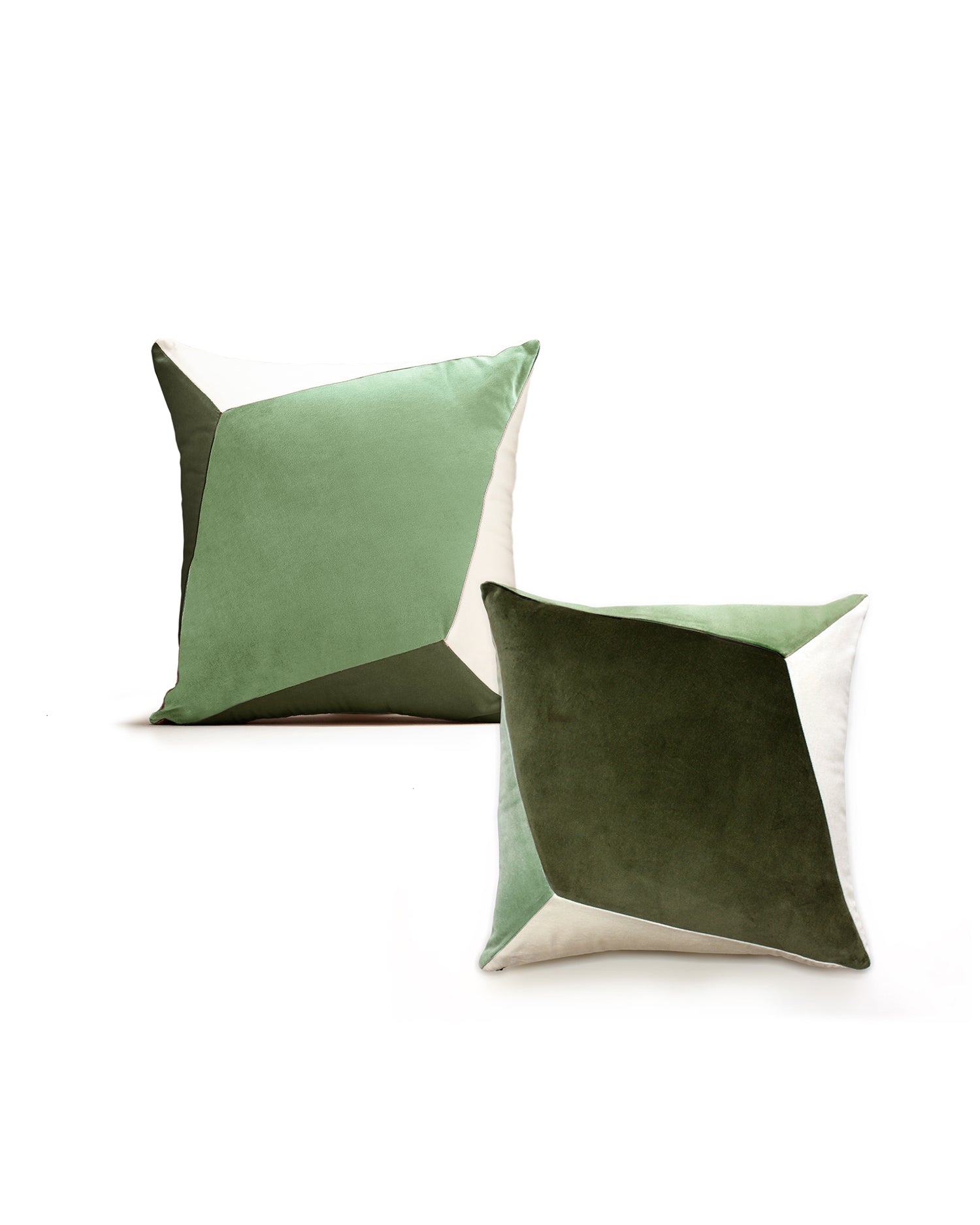 Green Geometric Luxury Velvet Pillow in cotton velvet by My Friend Paco home furnishings for decoration and interior design