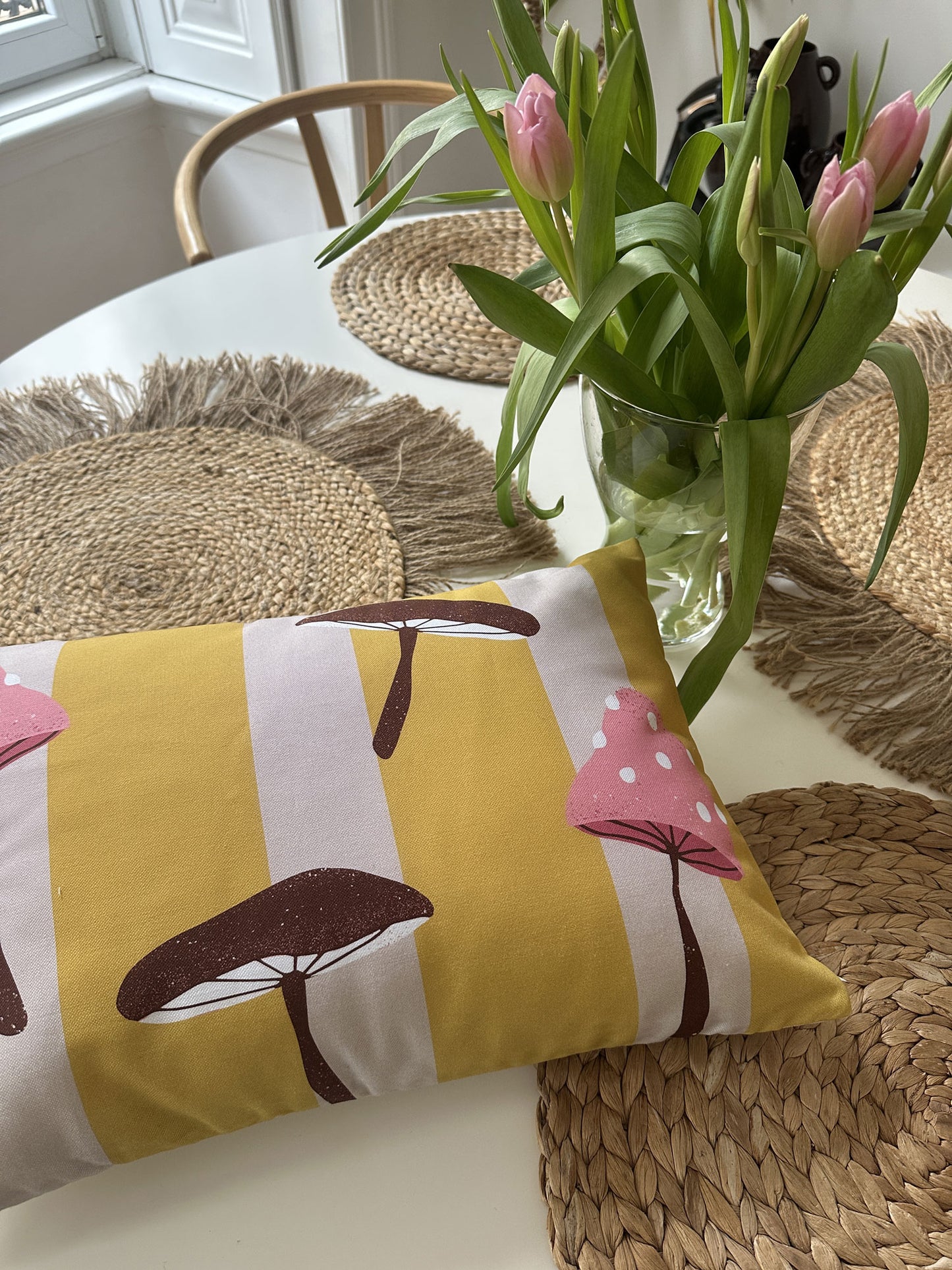 decorative cushion made from organic cotton, eco-friendly, perfect for kids' rooms and modern home decor.