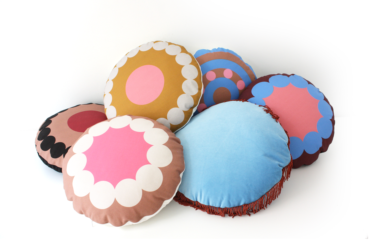 OOOH MERENGUE round cushion designer cushions, silk scarfs, rugs and bags - My Friend Paco