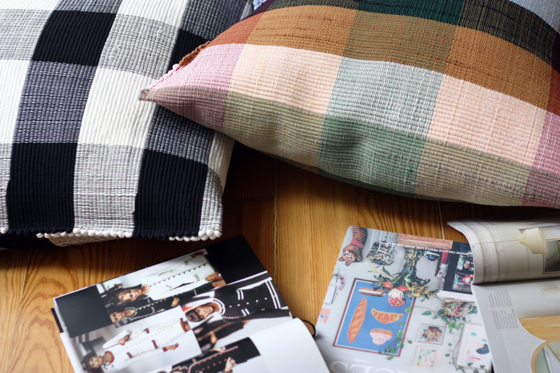 OVE handwoven pillow in checkered pattern by My Friend Paco