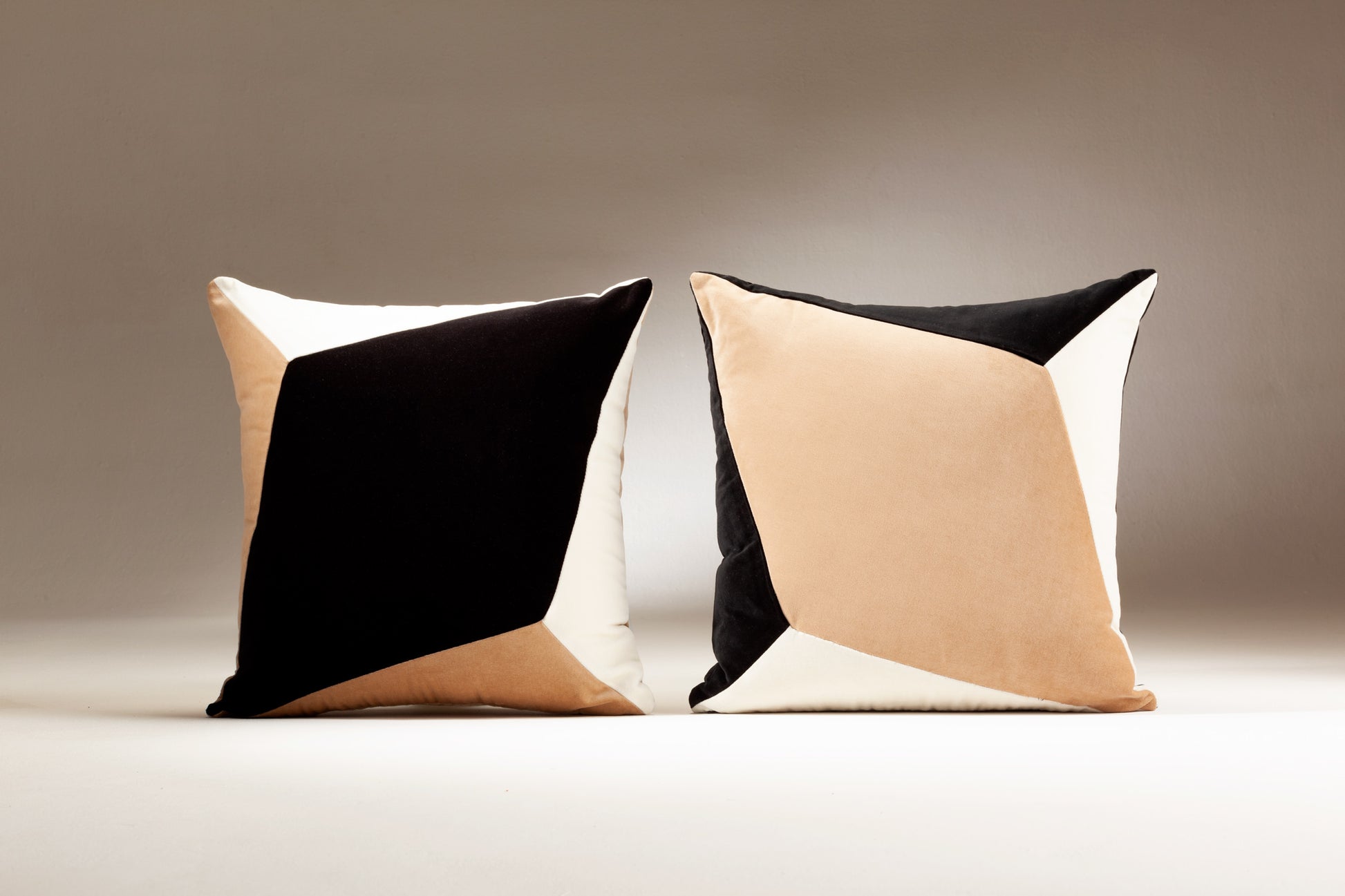 QUARTZ II black & white velvet cushion designer cushions, silk scarfs, rugs and bags - My Friend Paco