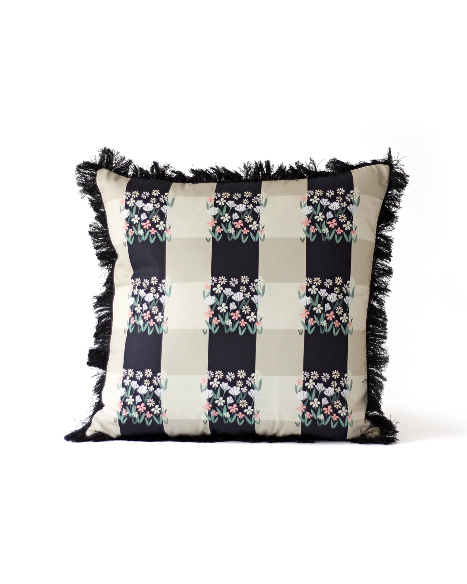 Black and white check cushions sale