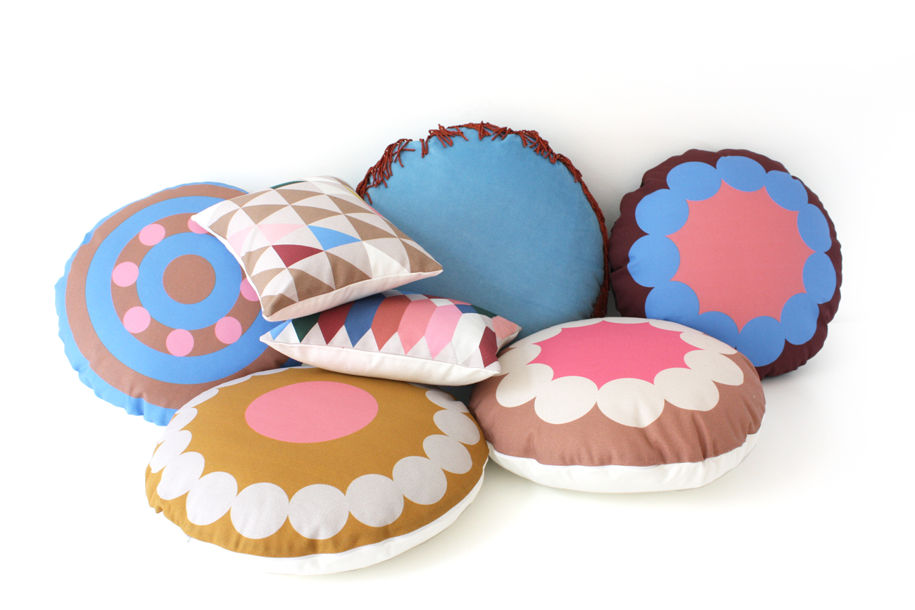OOOH BERRY round cushion designer cushions, silk scarfs, rugs and bags - My Friend Paco
